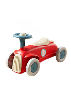 Masinuta Ride-On Flippy, cu Sistem Anti-Rasturnare, Claxon pe Volan, 1-6 Ani, 60 x 28 x 34 cm, Rosu-Crem