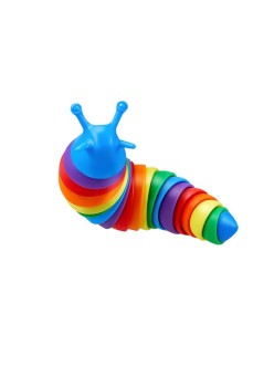 Jucarie senzoriala pentru copii, Flippy, melc, cu articulatii si lumini, 19 cm, multicolor