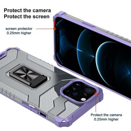 Husa de protectie Flippy compatibila cu Apple iPhone 13 Pro Max Acrylic Armor cu suport Mov