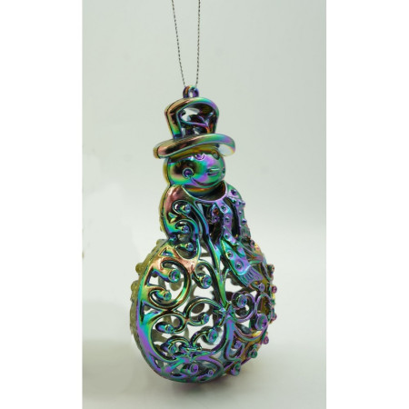 Ornament brad de Craciun, Iridescent, in forma de Om de zapada, 8 cm x 13 cm, Plastic, Flippy