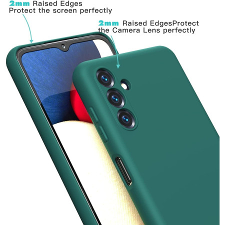 Husa de Protectie, Flippy, pentru Samsung Galaxy S23 FE, Liquid Silicone, cu Microfibra pe Interior, Protectie Antisoc, Compatibil Incarcare Wireless, Verde