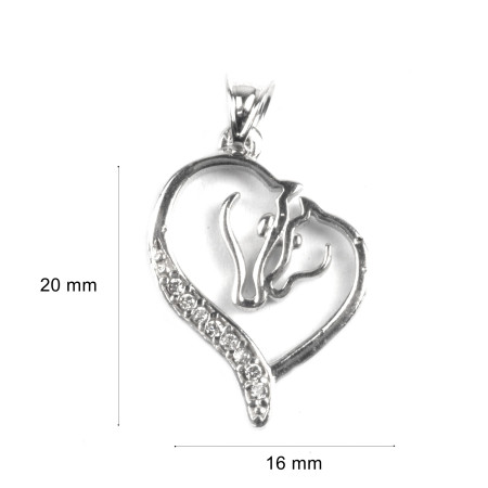 Pandantiv, Jolie Silver, Argint 925, Model Horses in Love, 16 x 20 mm, 1.6 g