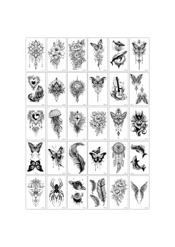 Set 30 tatuaje cu apa diverse modele, varianta 2