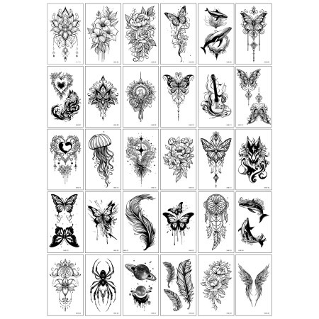 Set 30 tatuaje cu apa diverse modele, varianta 2