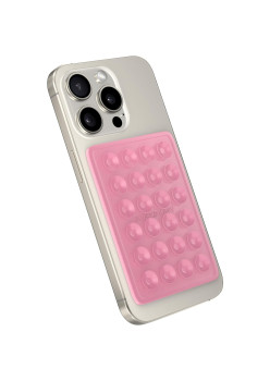 Suport Adeziv Universal, Flippy, pentru Telefon/Tableta, cu 24 Ventuze, potrivit pentru Tik-Tok/Selfie/Vizionare Video, din Silicon, 8 x 5.5 x 1 cm, Roz