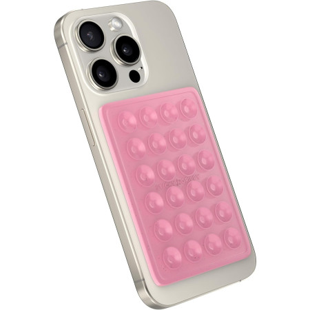 Suport Adeziv Universal, Flippy, pentru Telefon/Tableta, cu 24 Ventuze, potrivit pentru Tik-Tok/Selfie/Vizionare Video, din Silicon, 8 x 5.5 x 1 cm, Roz