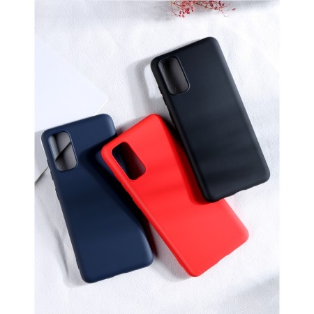 Husa protectie compatibila cu Samsung S20 Plus Liquid Silicone Case Albastru inchis