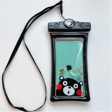 Husa subacvatica Mascot Waterproof Flippy, Snowproof, Universala, cu Snur, pentru telefon sau documente, Bear, Negru