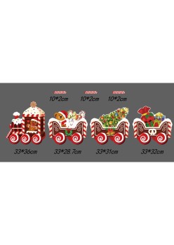 Christmas card light-up train - Christmas train G model - including 8 poles