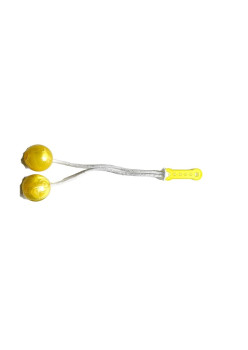 Jucarie interactiva cu bile, Flippy, Clackers ball, antistres, Galben, 40 mm