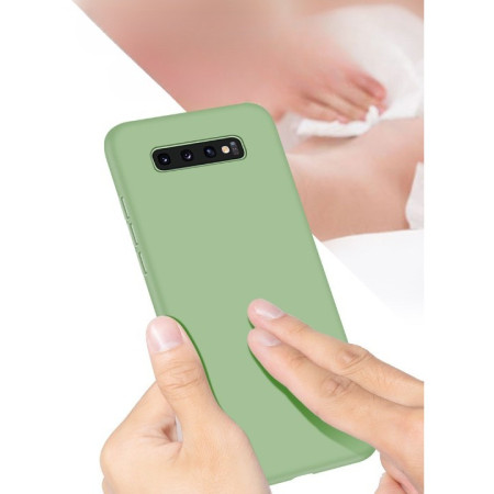 Husa protectie Flippy compatibila cu Samsung Galaxy S10 E Liquid Silicone Case Verde inchis