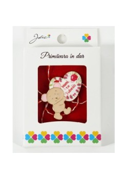 Martisor Brosa Mica in Cutie, Dimensiune Brosa 2.5-3 cm, Material Metal, Model Ursulet