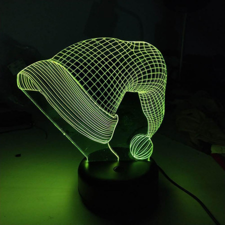 Lampa de Craciun cu Telecomanda si Baterii/USB 3D Model Caciula Mosului Multicolor