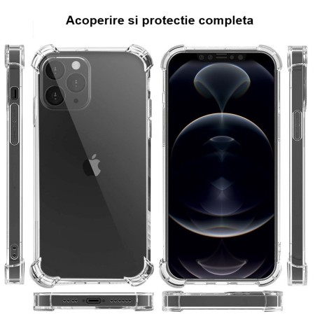 Husa protectie pentru Apple iPhone 15 Flippy, TPU, Antisoc, Protectie colturi, Rezistenta la impact, 1.5 mm, Transparenta