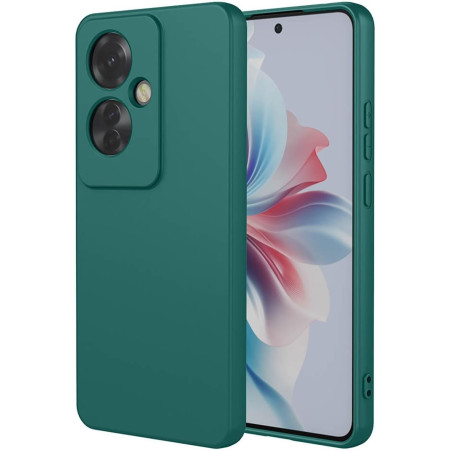 Husa de Protectie, Flippy, pentru Oppo Reno 11 F, Liquid Silicone, cu Microfibra pe Interior, Protectie Antisoc, Compatibil Incarcare Wireless, Verde