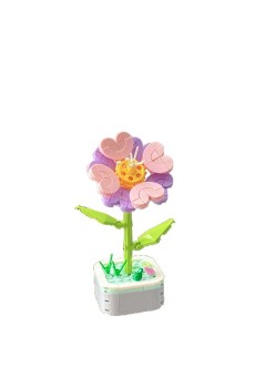 Set de Constructie Floare in Ghiveci, Flippy, 4 Ani, Ornament Creativ, 17x6.2 cm, Multicolor