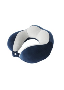 Flippy Cotton Travel Neck Pillow, 4 Humps, Comfort, Travel Accessory, Office, Car, Clip System, Navy