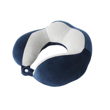 Flippy Cotton Travel Neck Pillow, 4 Humps, Comfort, Travel Accessory, Office, Car, Clip System, Navy