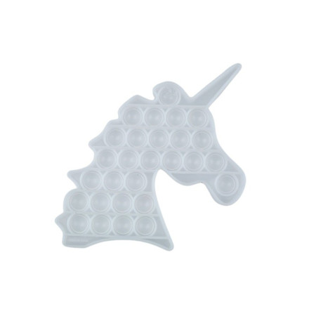 Jucarie antistres din silicon, Pop it Now and Flip It, Unicorn, Transparent