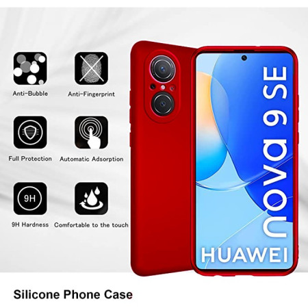 Husa Matte TPU pentru Huawei NOVA 9 SE, Flippy, Silicon Slim, Protectie Antisoc, Rosu