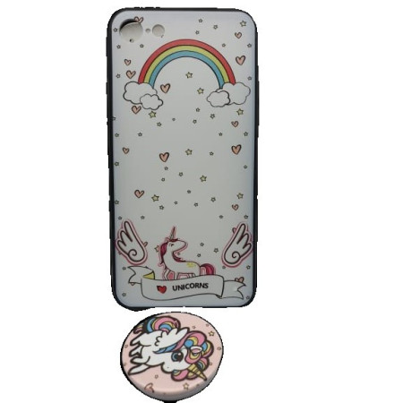 Husa Apple iPhone 6/6S Multicolor Model Unicorn Suport inclus