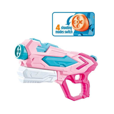 Set 2x Pistol cu Apa pentru Copii, Rezervor, Pentru Piscina/Plaja, Flippy, 6ani+, Roz + Albastru, 4 duze, 900 ML