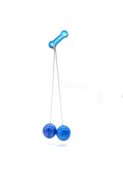 Jucarie interactiva cu bile, Flippy, Clackers ball, antistres, Albastru, 40 mm