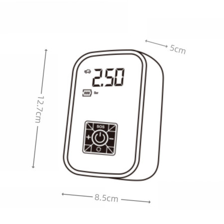 Pompa de Aer Wireless, Flippy, Portabila, 150 PSI, Pentru Anvelope si Mingi, Baterie 2000 mAh, Afisaj Digital, 12.7 x 8.5 cm, Negru