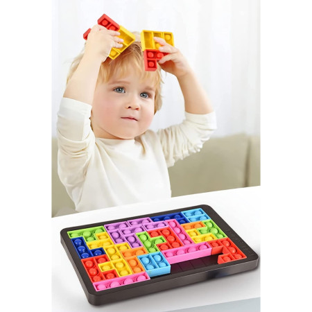 Joc antistres din silicon, Flippy, Pop It Now and Flip It, Puzzle Blocks, Multicolor