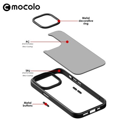 Husa de protectie pentru iPhone 14 Pro, cu suport metalic pentru camera, Bracket Series, Flippy, Protectie Antisoc, PC mat, silicon moale pe margini, Negru