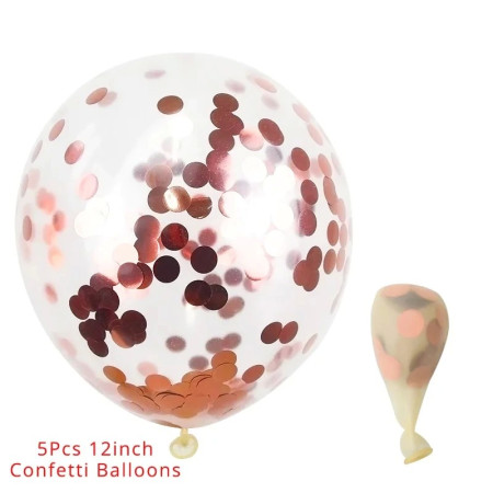 Set 15 baloane pentru petrecere, Flippy, rose gold/ alb, 30 cm