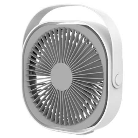 Mini ventilator pentru birou cu usb, Flippy, rotire 360 grade, 3 viteze, 1500 mA, 13.5 x 12,8, Alb