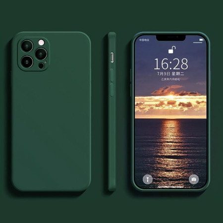 Husa protectie, Flippy, compatibila cu Huawei P40 lite Liquid Silicone Verde