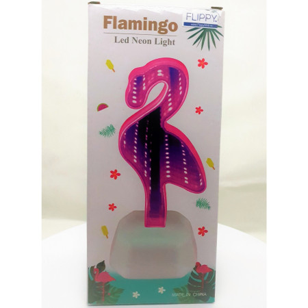 Decoratiune Luminoasa cu Baterii/USB Neon Model Flamingo 20 cm Mov