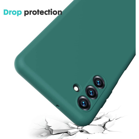 Husa de Protectie, Flippy, pentru Samsung Galaxy A55, Liquid Silicone, cu Microfibra pe Interior, Protectie Antisoc, Compatibil Incarcare Wireless, Verde