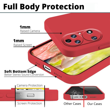 Husa de Protectie, Flippy, pentru Huawei P50 Pro, Liquid Silicone, cu Microfibra pe Interior, Protectie Antisoc, Compatibil Incarcare Wireless, Rosu