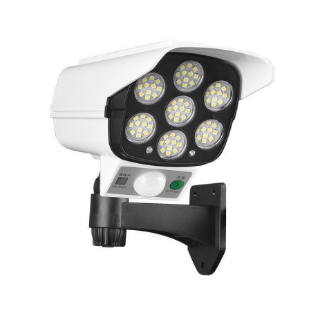 Camera de supraveghere falsa, incarcare solara, 77 LED-uri, senzor de miscare, Flippy