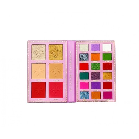 Paleta Farduri Flippy, Kevin&Coco, Tip Carte, 24 Culori, Iluminator si Blush Inclus, Dreptunghiulara, 210 g, 16.2 x 10.8 x 2.2 cm, Valabilitate 3 Ani, Multicolor