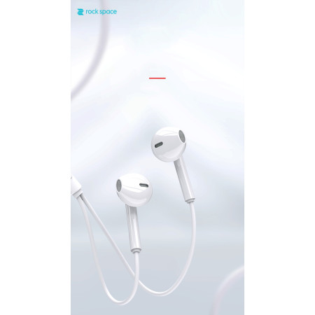 Casti Audio Stereo In-Ear, cu Microfon si cu Port Jack 3,5 mm, 1m,telecomanda pentru apeluri/volum,  Flippy Rock ES05 Blister, Alb