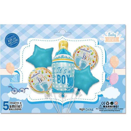 Set Baloane, Flippy, Model It's a Boy, Tematica Gender Reveal, pentru Botez, Albastru