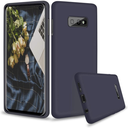 Husa protectie compatibila cu Samsung S10 E Liquid Silicone Case Albastru inchis