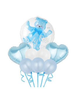 Set 8 Baloane folie si latex Baby Boy,  60 cm