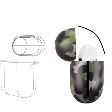 Husa AirPods Pro cu Inel Prindere Camuflaj