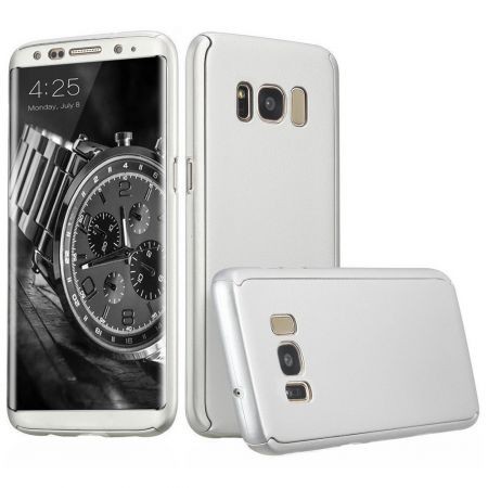 Husa Samsung Galaxy S8 Full Cover 360 Argintiu + Folie de protectie