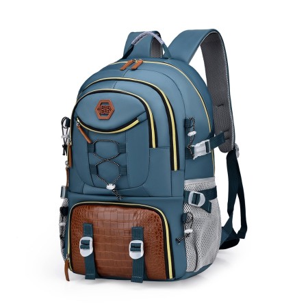 Rucsac Multifunctional pentru Calatorie, Flippy, pentru Alpinism, Voiaj, Drumetii, din Panza Oxford, 34x16x52 cm, Albastru Marin