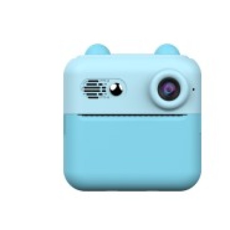 Camera Instantanee pentru Copii, Flippy, cu Functie de Printare, cablu USB-C, Bluetooth, compatibil iOS/Android, Imprimare APP, Model Iepuras, Albastru