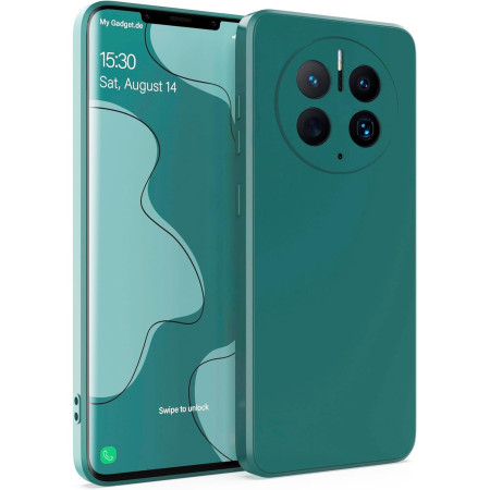 Husa de Protectie, Flippy, pentru Huawei Mate 50 Pro, Liquid Silicone, cu Microfibra pe Interior, Protectie Antisoc, Compatibil Incarcare Wireless, Verde