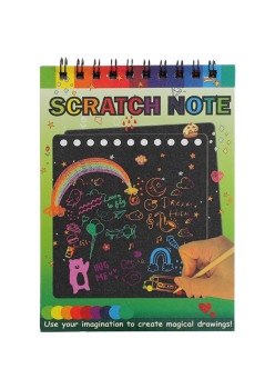 Caiet cu fise razuibile Flippy, DIY Magic Scratch, 12 File, Curcubeu, Creion din Lemn, Cartonase negre, 14 x 10 cm, verde