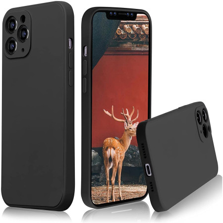 Husa protectie compatibila cu Apple iPhone 11 Pro Liquid Silicone Case Negru