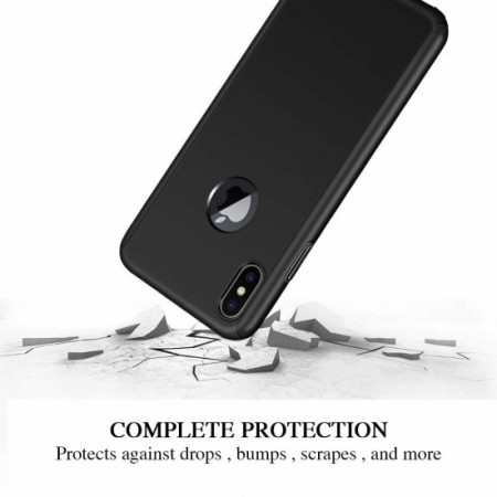 Husa Apple iPhone XS Max Full Cover 360 Negru + Folie de protectie